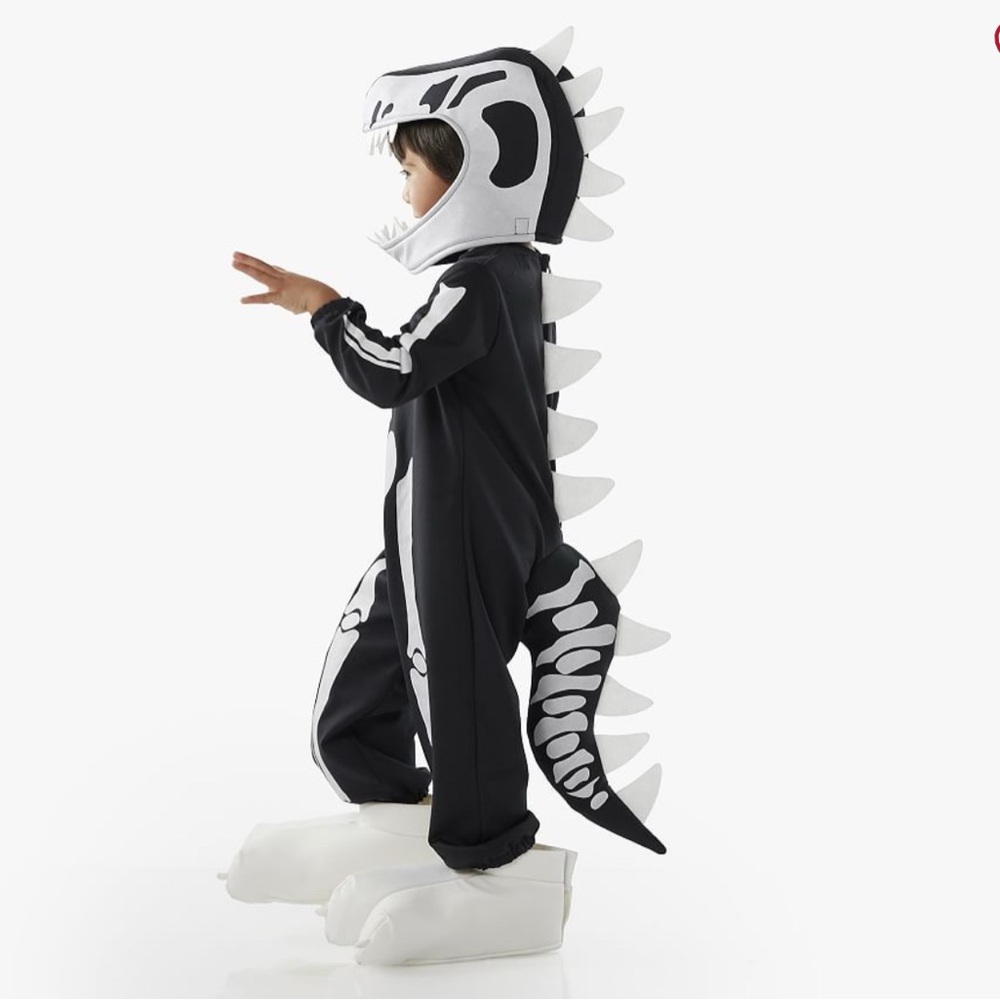Pottery Barn ADULT Dino Skeleton Jumpsuit Costume - Picture 3 of 4